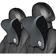TKLoop Car Neck Pillow for Driving Seat Car Headrest Pillow with Flexible Strap, 100% Memory Foam Neck Support Pillow for Car, Office Chair Dark Grey Pack of 2