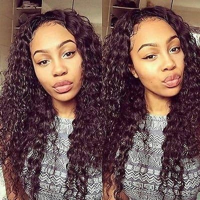 SweetMM Hair Full lace Jerry Curl black color Brazilian Human hair wigs (16" Full lace 130%)