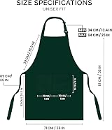 Utopia Kitchen Adjustable Bib Apron with 2 Pockets Green - Water-Resistant view 2
