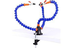 Mtxorvix Third Hand Tool - Soldering Station Helping Hand - 3 Flexible Arms with Adjustable Vise Table Desk Clamp Base Solder