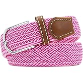 Huyfhksd Multicolored Elastic Woven Golf Belts Casual Braided Stretch Belt for Men and Women
