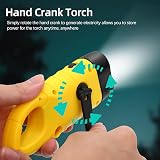 BINGKELE Wind Up Torch LED Hand Crank Solar Powered Emergency Flashlight view 3