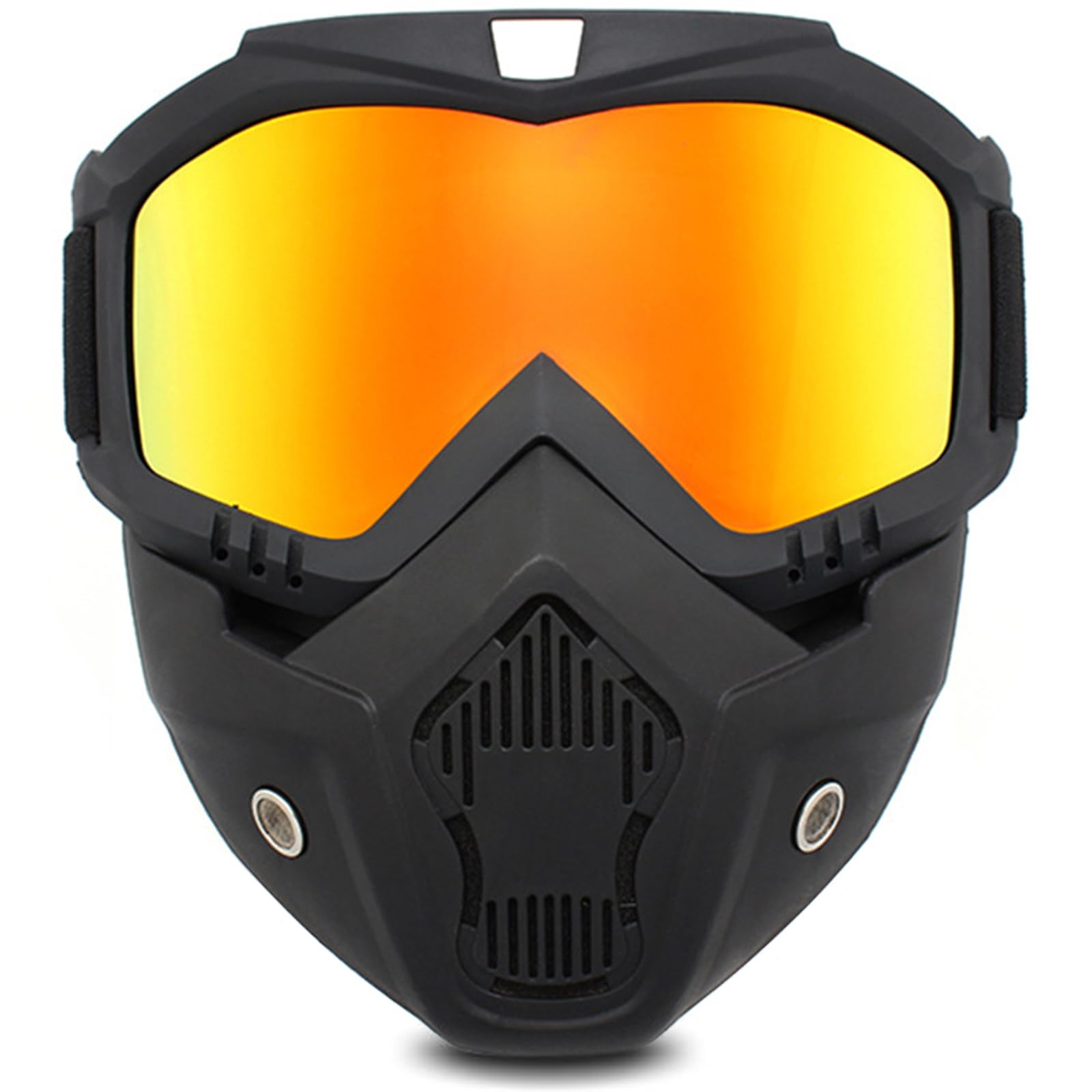 TAIZER Motorcycle Glasses Removable Face Mask Fog-proof Warm Goggles Windproof Riding UV Protection Sunglasses Shield Goggles Glasses for Snow Sports,black (yellow)