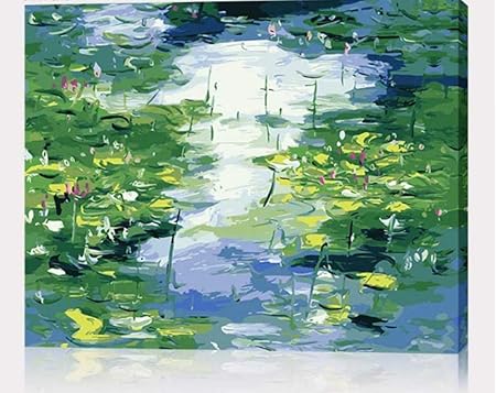 Mbywq Peinture Numero Coloriage Numerote Tableaux De Claude Monet Sortes De Nympheas Impression Images De Lotus Avec Des Couleurs Bricolage Sans Cadre Amazon Fr Cuisine Maison