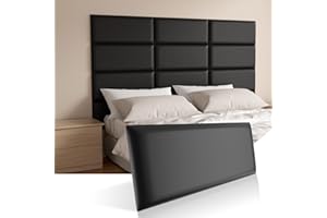 Greymond Headboards Wall Panel for Twin, Self-Adhesive 3D Wall Panels, Upholstered Wall Panel for Bedroom/Living Room (4 Pieces 9.84 in x 23.6 in)