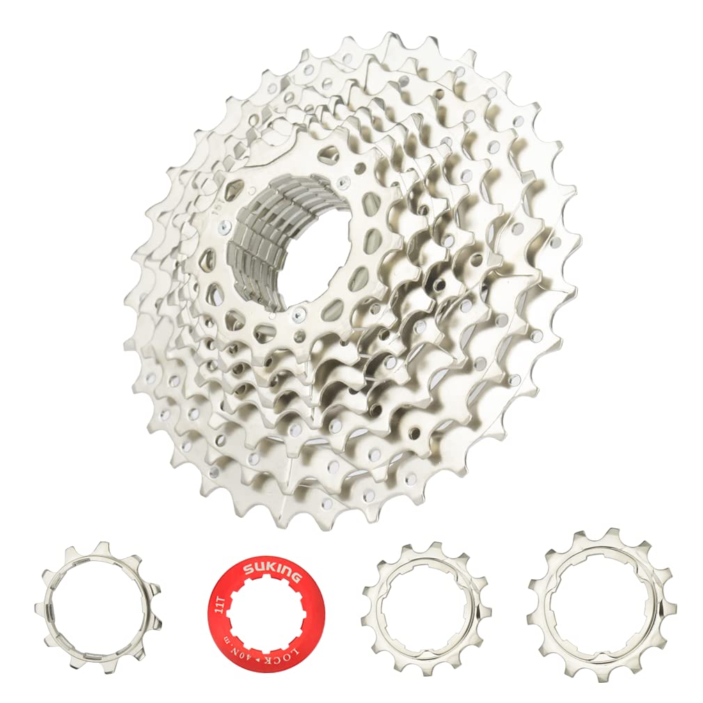 CYSKY MTB Cassette, 10 Speed Cassette 11-32T Cassette Fit for Mountain Bike, Road Bicycle, MTB, BMX (Light Weight) (11-32T)