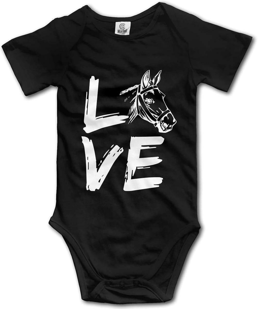 Horse Love Newborn Baby Clothes Short Sleeve Baby Bodysuit Unisex