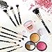 Beauty Kate Marble Makeup Brushes (Black), 10 PCS Makeup Brush Set Premium Face Eyeshadow Eyebrow Blush Contour Foundation Fluffy Crease Cosmetic Brush Set for Powder Liquid Cream