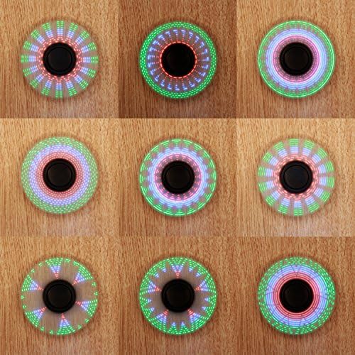 TopQPS LED Fidget Hand Spinner - The Best LED Spinner with 18 Designs - Premium Tri-Spinner Anxiety Toy Helps Kids Focus and Adults - Brand New Model (White)