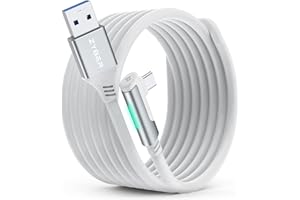 ZYBER Link Cable 16 FT for Meta Quest 2 Quest Pro Pico 4 Accessories, VR Headset PC Link Cable for Oculus Quest 2/1 Gaming PC, High Speed Data Transfer USB 3.0 to USB C Cable for PC VR and Steam VR