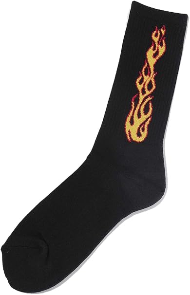 Amazon ファイヤークルーソックスb 靴下 炎 韓国 メンズ レディース ストリート ファッション ダンス Spinns スピンズ スポーツソックス 通販