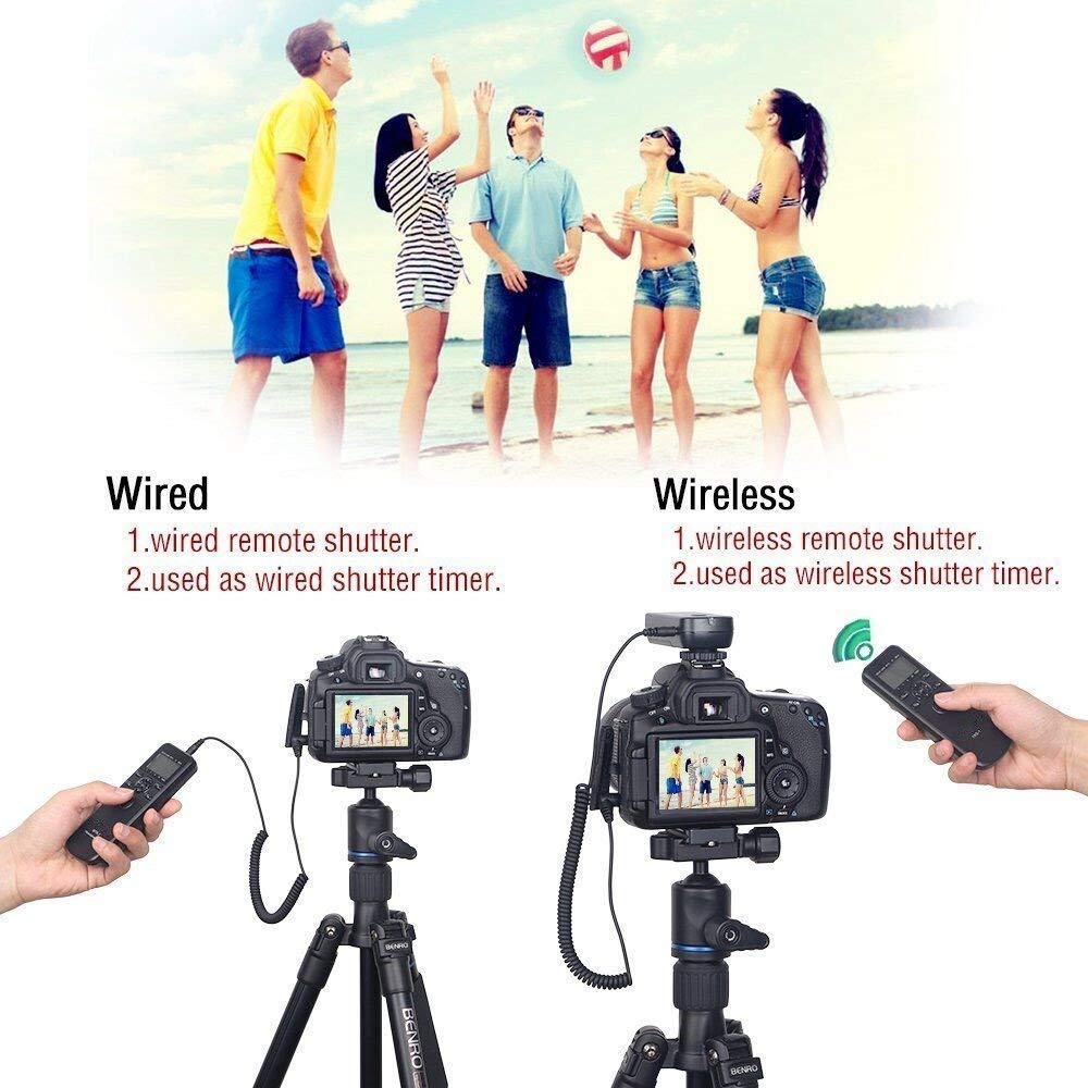 PHOLSY Kabelloser Kamera Fernauslöser HDR Timer Fernbedienung für Canon R100 R8 R6ii R7 R10 90D 250D 850D 6Dii 7Dii; für Olympus OM-1 EM1X EM1ii EM5iii; für Fuji GFX50Sii GFX100 XT3 XT4 X-T5 XT30ii 6