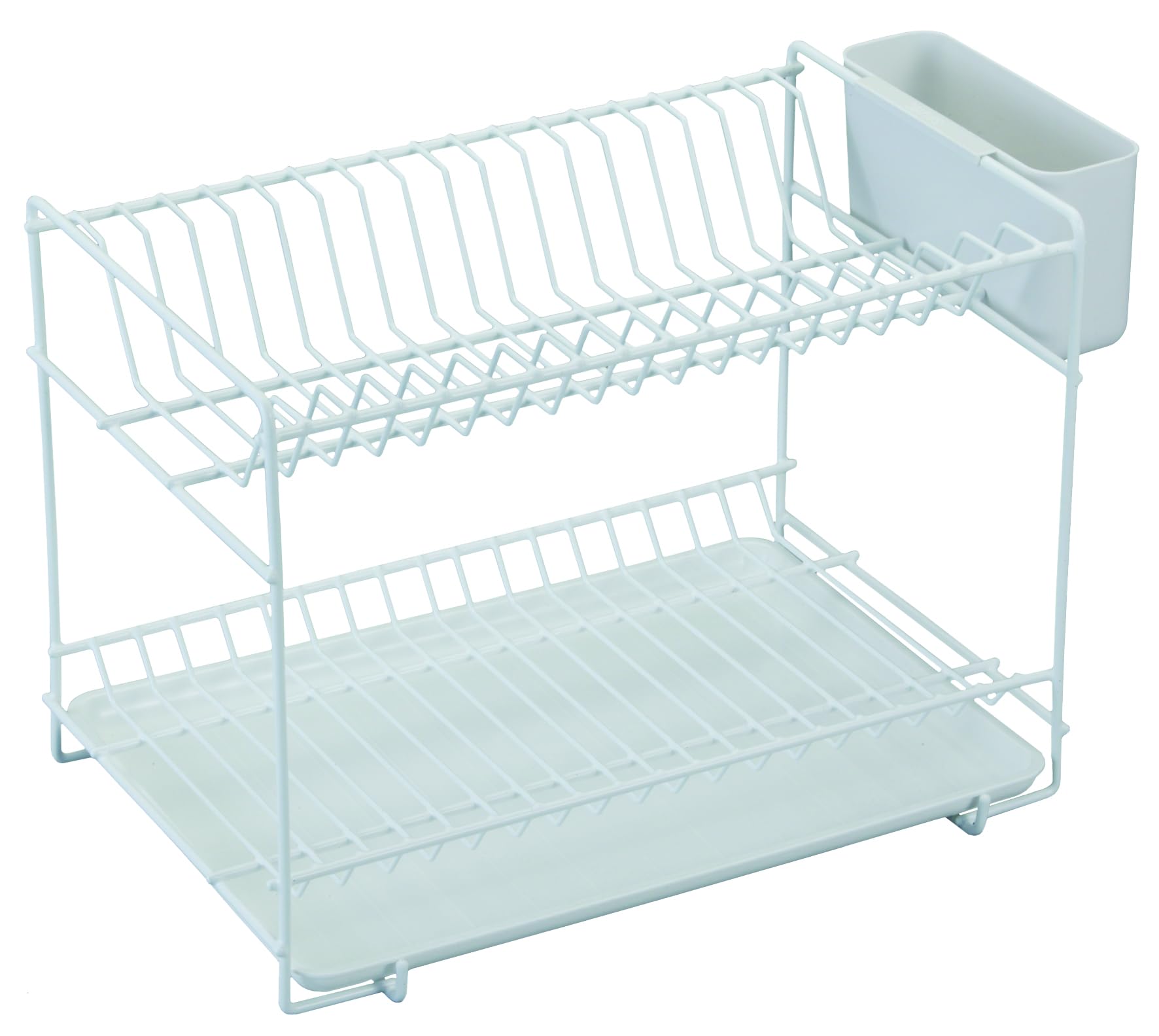 Sauvic Plastic Coated Dish Rack, White, Small