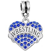 LaBenie Dangle Sapphire Blue Crystal Wrestling Charm Bead