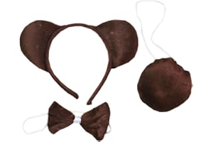 Kirei Sui Kids Adult Brown Bear Headband Bowtie Tail 3pcs Costume