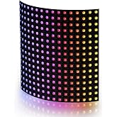 BTF-LIGHTING WS2812B RGB 5050SMD Individually Addressable Digital 16x16 256 Pixels 6.3in x 6.3in LED Matrix Flexible FPCB Dream Full Color Works with SP802E Controller Image Video Text Display DC5V