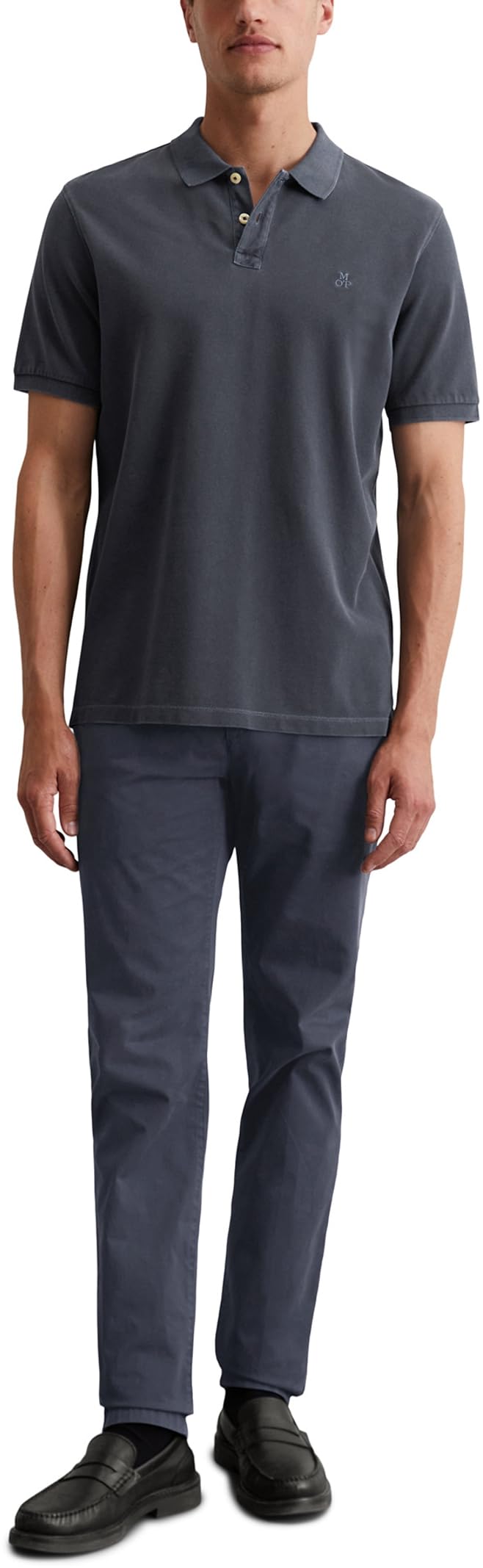 Marc OߴPolo Herren Kurzarm-Poloshirt aus Bio-Baumwolle Regular Fit, Blau (Total Eclipse), L 4