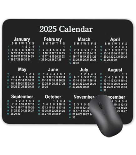 Large Mouse Pad, 2025 Calendar With Holiday Mouse Pads