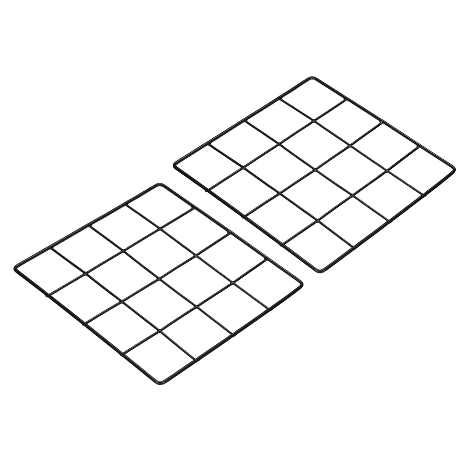 PATIKIL 8"x8" Wire Grid Panel, 2 Pack Wall Grid Decorative Panels Board Photo Pictures Display Decor Hanging Organizer for Home Office, Black