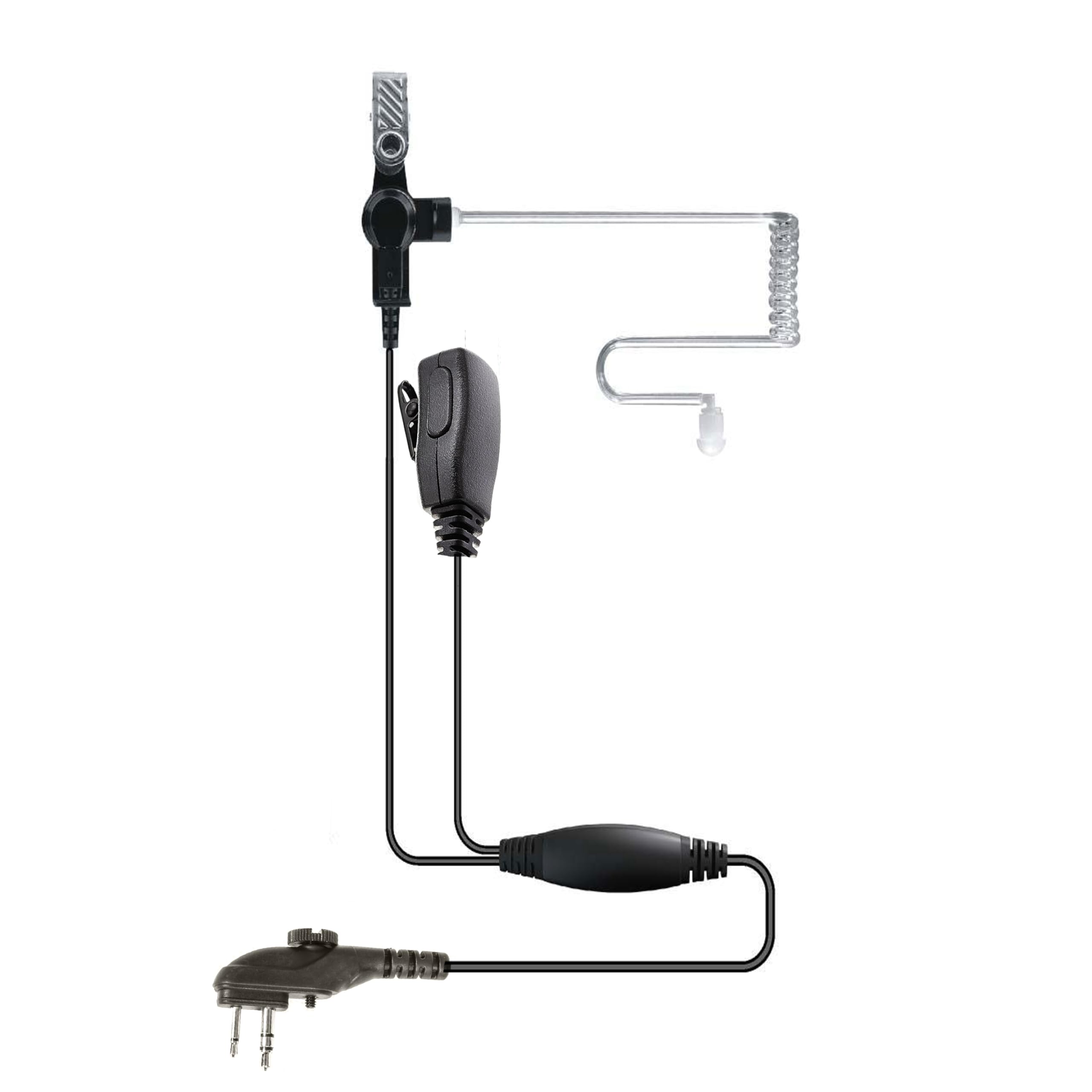 Headset Earpiece Compatible with Midland Radio G15Pro G18 HYT Hytera HYT210 PD405 PD505 TC-620 Walkie Talki Covert Acoustic Tube with PTT Mic 2-pin with Screw