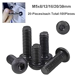 HanTof 100PCS Button Head Hex Socket Cap Screws