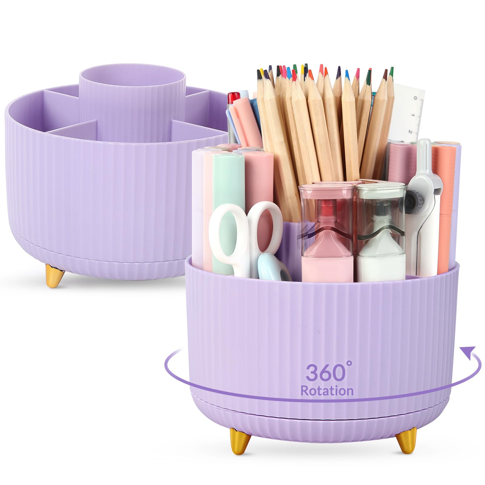 SKYDUE 2 Pack Pen Holder, 360 Degree Rotating