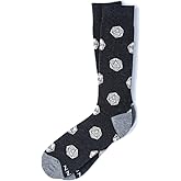 Alynn Men's Hipster Dark Charcoal Gray D2O Dice Dungeons & Dragons Novelty Crew Dress Socks