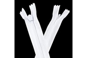 LoquatPark 20PCS 20-Inch white Nylon Invisible Zippers for Handmade Sewing, Garments, Home Decor & DIY Projects (white, 20in)