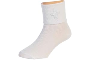 Boys White First Communion Baptism Special Occasion Socks with Cross