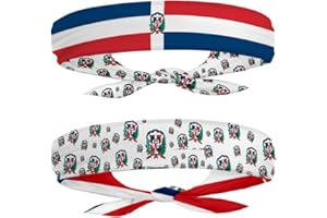 EVERYTHING CROPOVER Dominican Republic DR Flag Headband for Carnival, Fitness | Mens Womens Tieback Bandana Sweatband Thigh Leg Garter