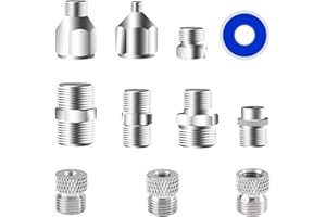 HUBEST Multi-Size Airbrush Adapter Set Air Brush Fitting Connector Kit Airbrush Accessories for Air Compressor, Badger Paasche Aztec Airbrush