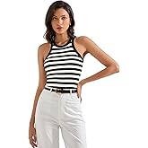 SUUKSESS Women Padded Cotton Ribbed Tank Tops High Neck Racerback Basic Tops