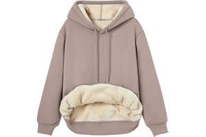 Trendy Queen Women's Winter Fleece Sherpa Lined Hoodie Casual Warm Pullover Hooded Sweatshirt