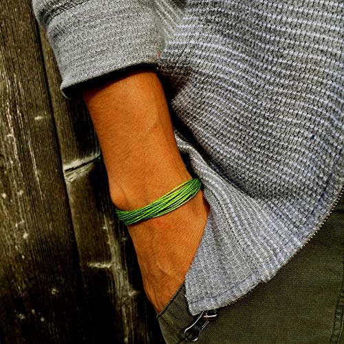 Lime Green Awareness Bracelet for Lyme Disease, Non Hodgkins Lymphoma, Mental Health and Muscular Dystrophy: Handmade Adjustable Cause Jewelry by RUMI SUMAQ