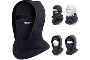 AMPOSEI Outdoor Winter Warm Hat Neckband Integrated Cycling Mask Sports Ski Head Cover, Windproof Fleece Thermal Face Mask