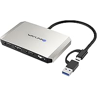 WAVLINK USB 3.0/C to DisplayPort and HDMI Adapter, DisplayLink Dual 5K@60Hz Monitor Hub Docking Station for Dell HP Surface L