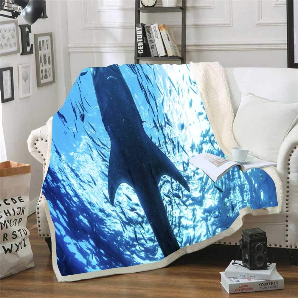 Shorping Warm Blankett, Heavy Blanket Travel Blanket Large Girls Throw Blanket Boys Blanket Whale Shark Vintage Throw Blanket Kids Throw Blanket 60X80 Inchs Bed Throw Blanket