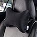 Car Memory Foam Neck Pillow with Premium Velour Washable Removable Pillow Case for for Car, Travel, Home and Office (Black)