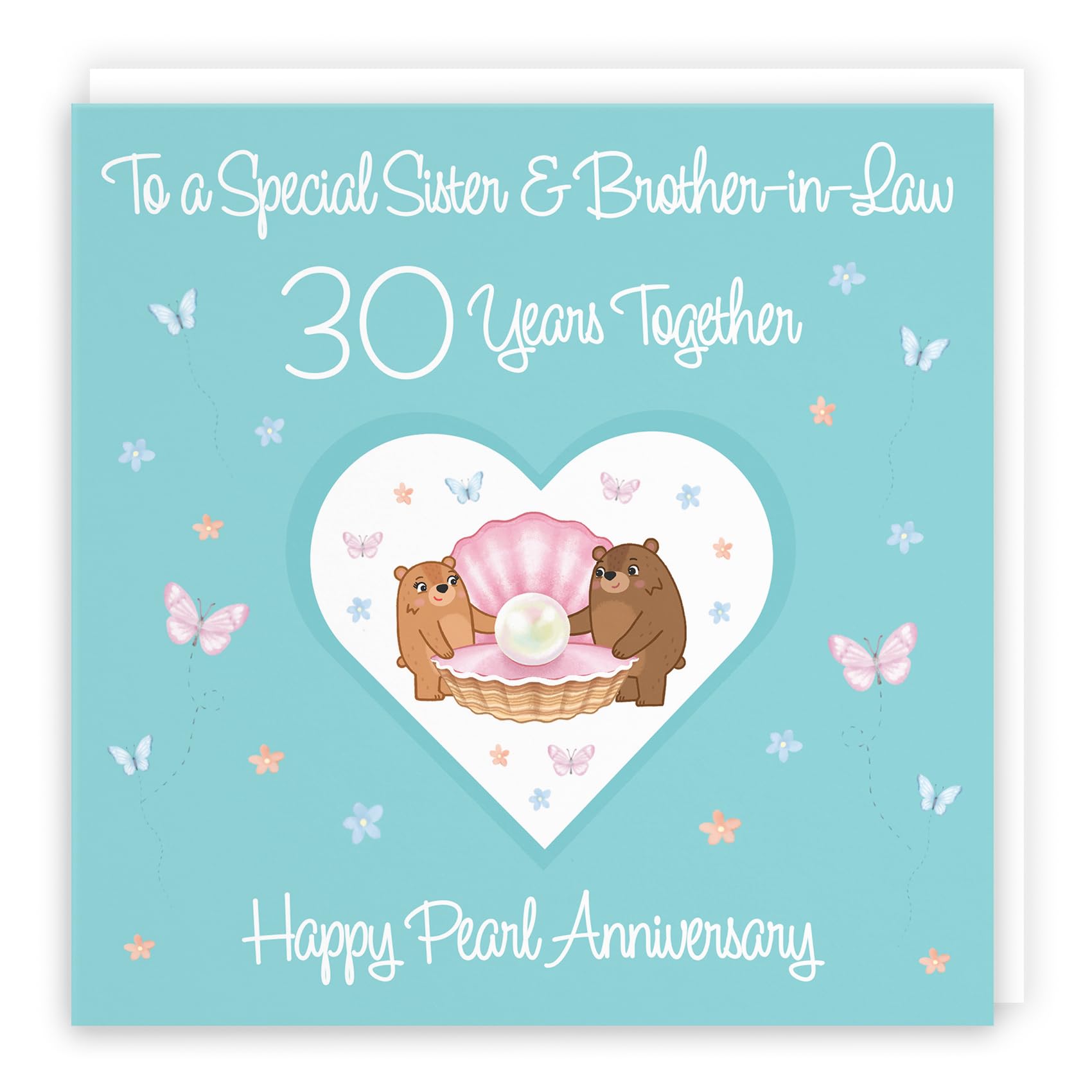 Hunts England - Sister & Brother-in-Law 30th Anniversary Card - 30 Years - Pearl Anniversary - Romantic Meadows - Fun Card - 30th Anniversary Card For Sister And Brother-in-Law — image 1