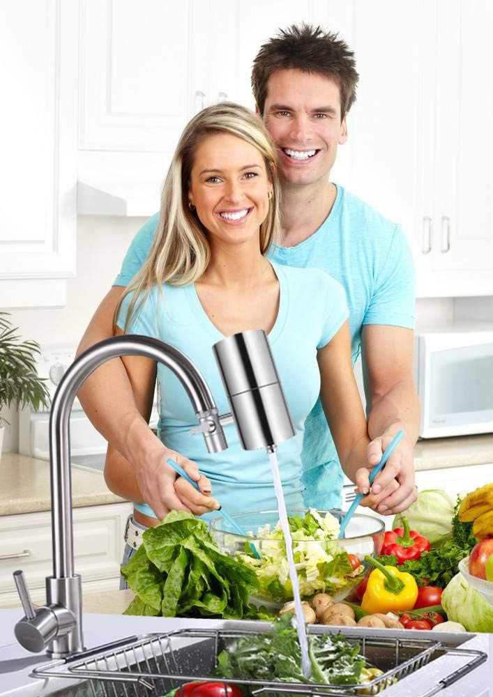 HOMY Faucet Mount Water Filter, SUS304 Stainless Steel Housing & Multiple High Precision Filtration System Reduce Chlorine, Fluoride, BPA Free, Fits Standard Faucets,Home Healthy Drinking Water Filter: Home & Kitchen