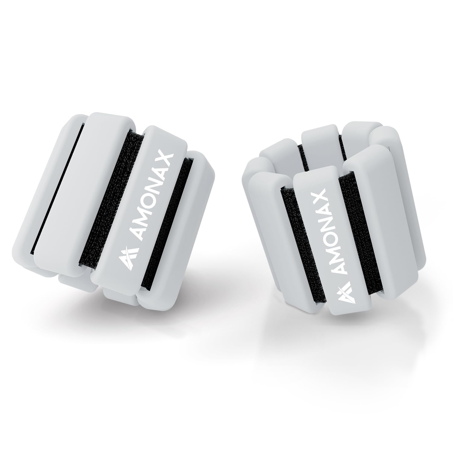 Amonax Adjustable Ankle and Wrist Weights Set, Fitness Leg Weights for Women Men, 1lb/2lb Pair for Strength Training, Pilates Weights Running Swimming Weights, Hand Arm Weights (Grey - 2lb x 2)