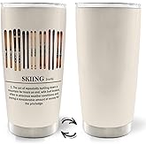 MOTERMATE Skiing Gifts 20oz Travel Coffee Mug Tumbler, Ski Gifts for Women Men, Ski Lover Gift, Skiing Definition Winter Stainless Steel Tumbler with Lid and Straw