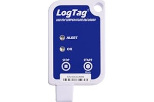 LogTag UTRIX-16 Multi-use Temperature Recorder, with 16,000 Readings, 6-Month Battery, Range of -30°C to +70°C (-22°F to +158°F), Blue/White