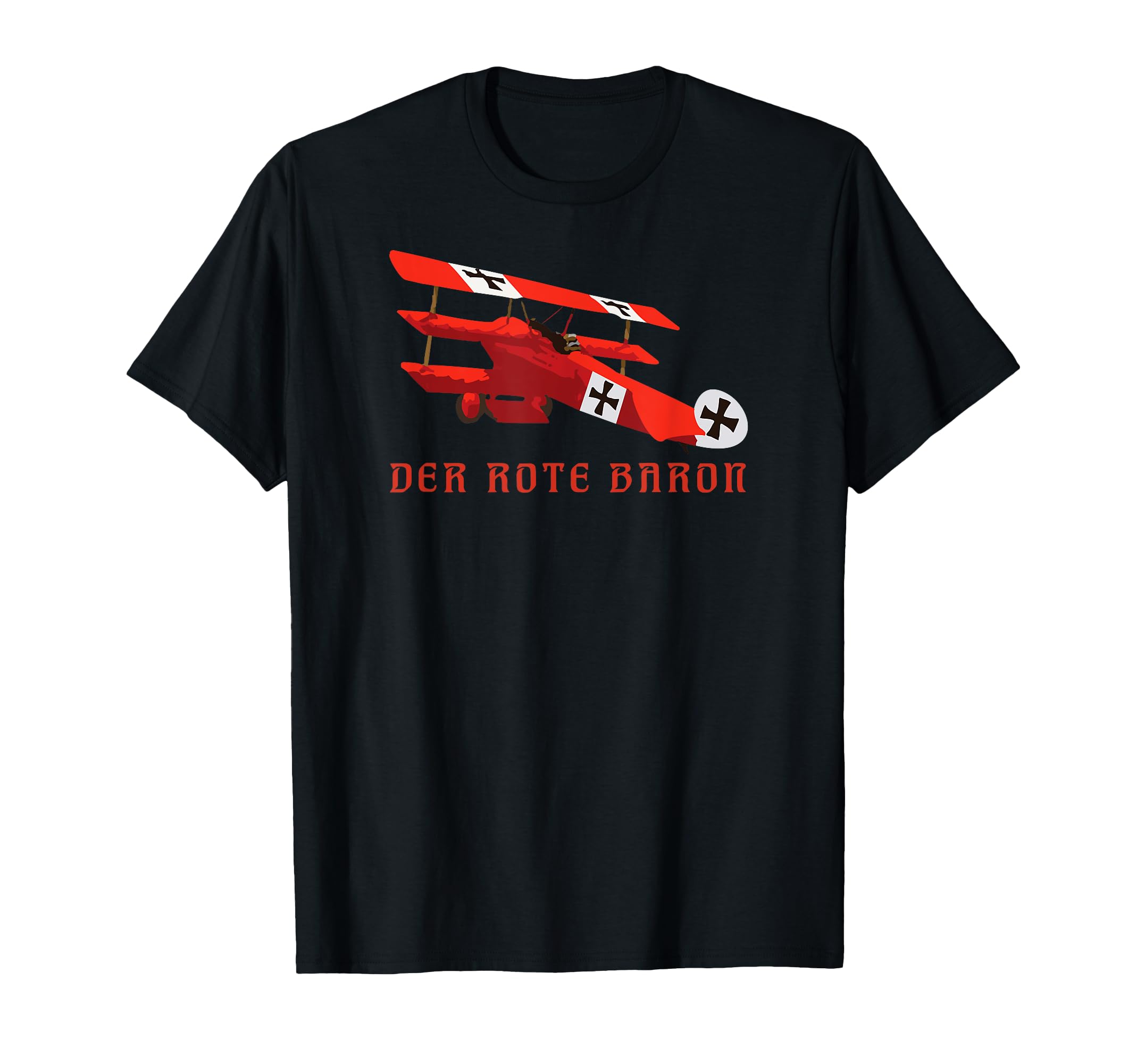 Red Rote Baron Fokker DR1 Triplane WWI Fighter Plane T-Shirt