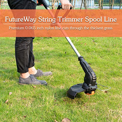 FutureWay String Trimmer Replacement Spool Line 0.065” Compatible with Worx WA0007 WG105 WG106 WG108, Weed Eater String Autofeed 50019417 Cap, Cordless Trimmer Edger Line 2 x 16ft, 5 Spools + 1 Cap - Thumbnail 6