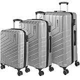 Sunnytour Set Di Valigie Rigide Con Doppie Ruote Girevoli E Lucchetto TSA - 3 Pezzi 20/24/28 Pollici, Blu, Leggere E Resistenti, Per Viaggi E Affari