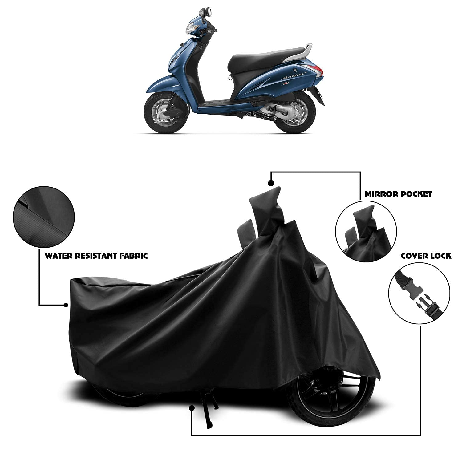 KEDITKEDIT ? - New H Activa 3G,4G,5G,6G Waterproof - UV Protection & Dust Proof Full Bike - Scooty Two Wheeler Body Cover for H Activa 4G (Navy Blue Colour)