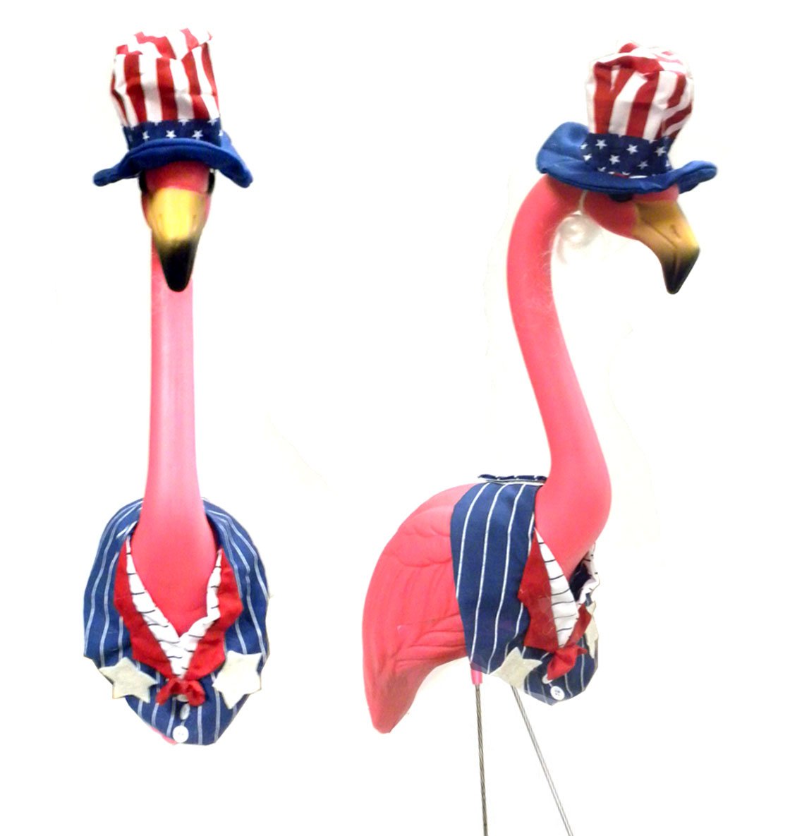 Knight Large Pink Flamingo Lawn Ornament with 4 Seasonal Outfits