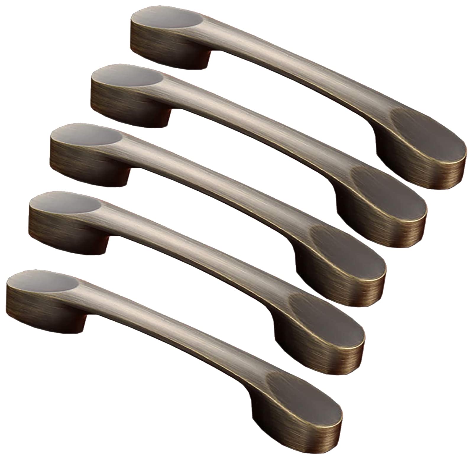Boxonly Vintage Cabinet Handles Hole Center 64mm Zinc Alloy Antique Bronze Handle Pulls Retro Furniture Door Cupboard Drawer Pull Handles 5Pcs