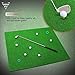 Forbidden Road Golf Practice Hitting Grass Mat with 2 Golf Tee Holes & 1 Golf Tee Rough Indoor Backyard Golf Pad Residential Golf Hitting Mat for Golf Swing Practice (5ft x 3ft)